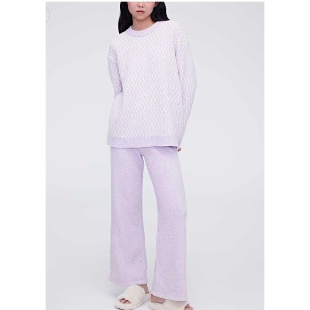 NWT Neiwai Petite Lilac Marble Ripple Lounge Set Size M Cozy Pajama Set